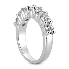 Single Row Classic Prong Set Diamond Band in White Gold