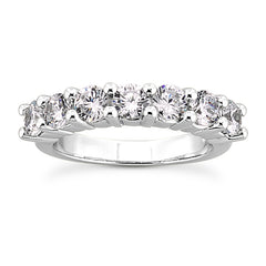 Single Row Classic Prong Set Diamond Band in White Gold
