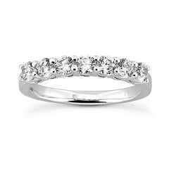 Classic Seven Stone Prong Set Diamond Band in White Gold