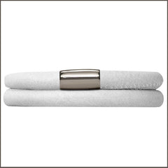 Endless Personalized Collection Double Wrap White Leather Bracelet with Sterling Silver Clasp
