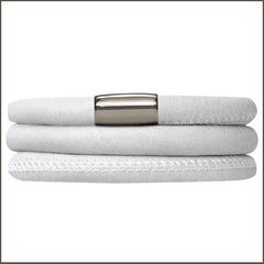 Endless Personalized Collection Leather Bracelet in White Color with Silver Clasp