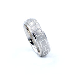 Men's 14k White Gold Wedding Band Eternity Style