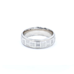 Men's 14k White Gold Wedding Band Eternity Style