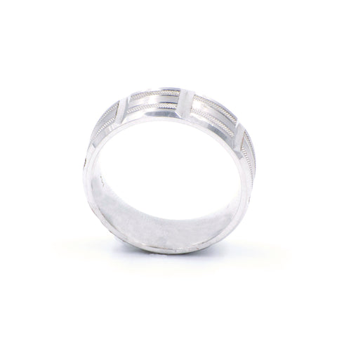 Men's 14k White Gold Wedding Band Eternity Style
