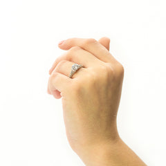 Ladies Engraved White Gold Engagement Mounting by Simon G
