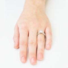 Ladies Engraved White Gold Engagement Mounting by Simon G