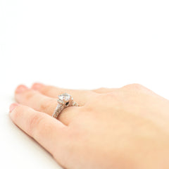 Ladies Engraved White Gold Engagement Mounting by Simon G