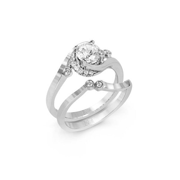 Ladies' Bypass 14k White Gold Engagement Mounting by Simon G