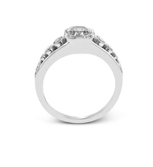 14k White Gold Bezel Vintage Diamond Engagement Ring Zeghani by Simon G