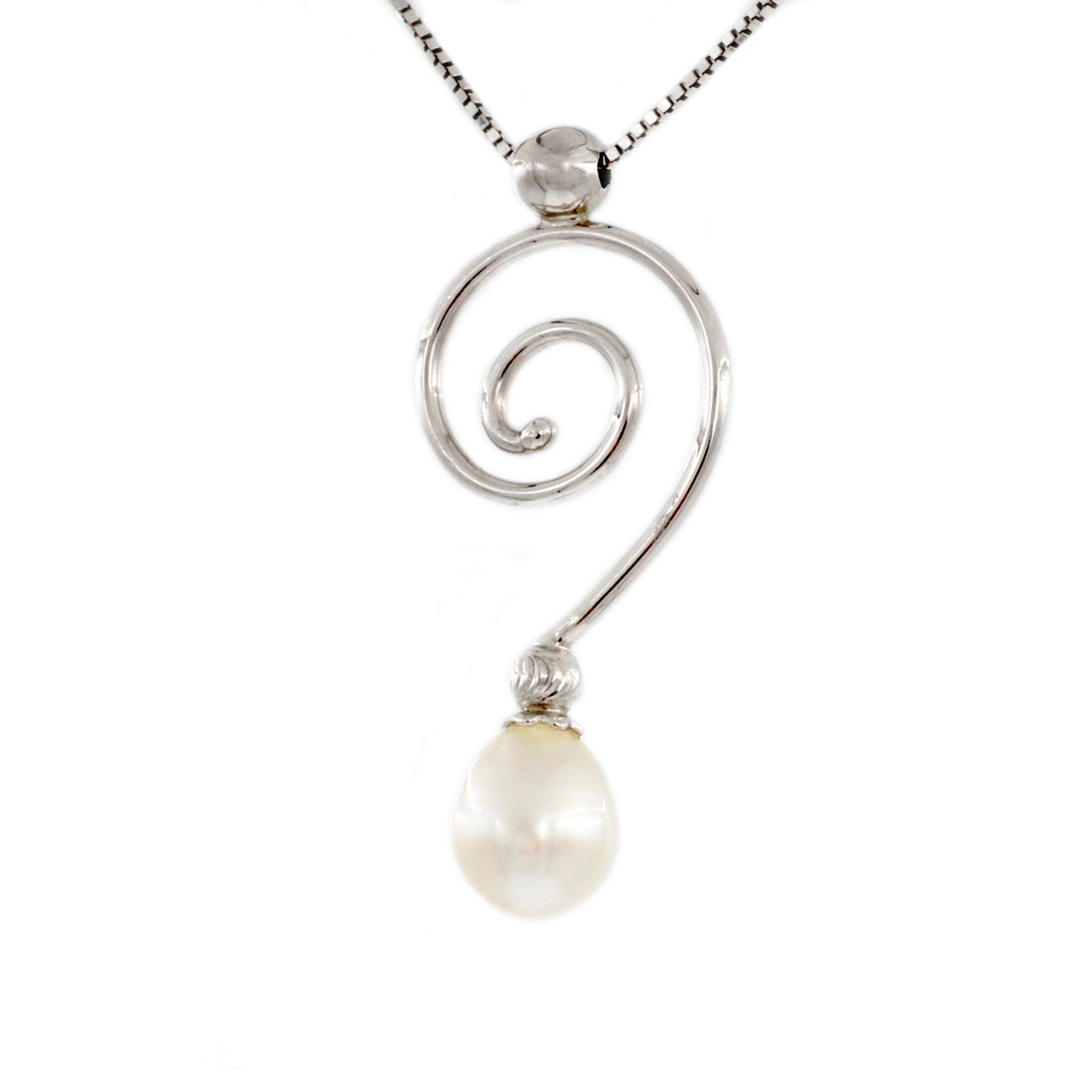 Cultured Pearl and 14k White Gold Pendant by Imperial Delta