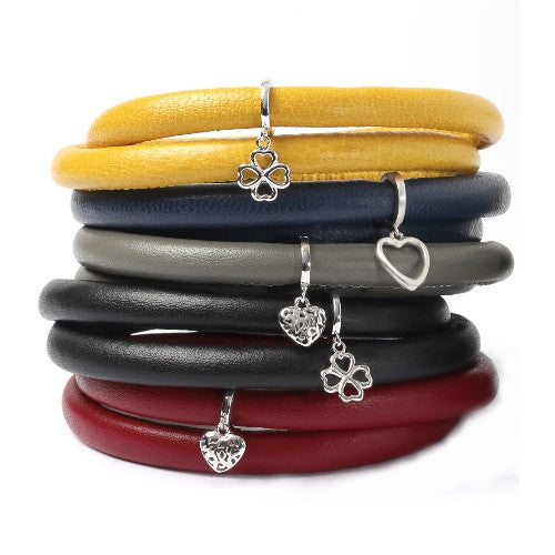 Endless Personalized Collection Leather Bracelet in trendy Black Color with Sterling Silver Clasp