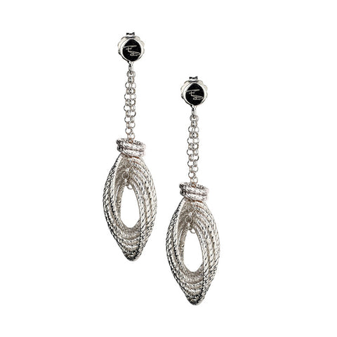 Sterling Silver Suspended Drop Earrings by jewelry designer Frederic Duclos
