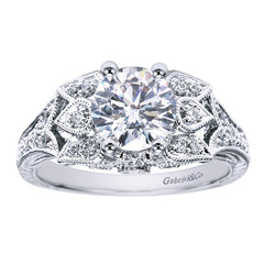 Paisley Filigree Design Diamond Engagement Mounting