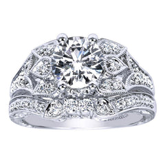 Paisley Filigree Design Diamond Engagement Mounting