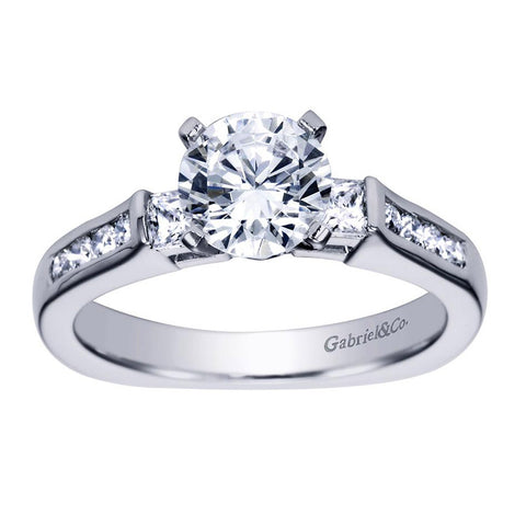 Three Stone Diamond Engagement Channel Set Mounting