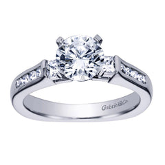 Three Stone Diamond Engagement Channel Set Mounting