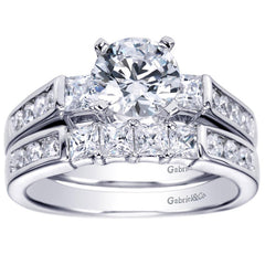 Three Stone Diamond Engagement Channel Set Mounting