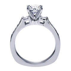 Three Stone Diamond Engagement Channel Set Mounting