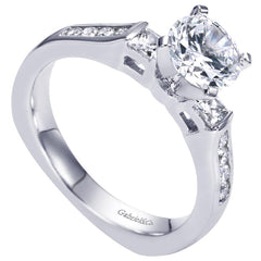 Three Stone Diamond Engagement Channel Set Mounting