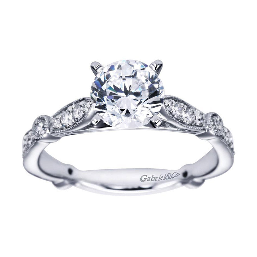 Fancy Solitaire White Gold Diamond Engagement Ring