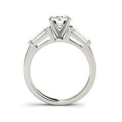 Classic Baguette Diamonds Fancy Solitaire Engagement Mounting in White Gold