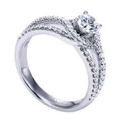 Triple Row Diamond Halo Engagement Ring