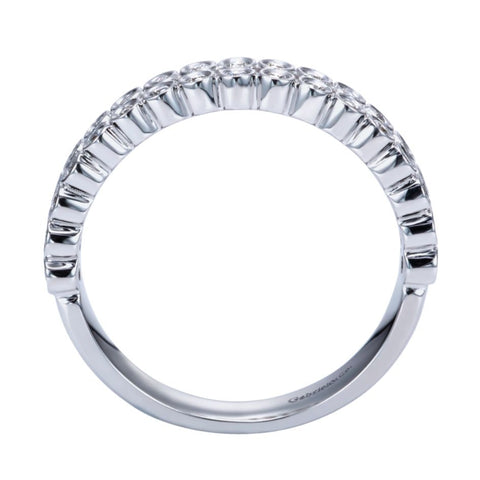 Gabriel and Co Double Row White Gold Diamond Band