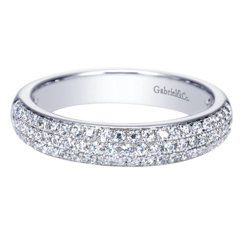 Ladies' 14k White Gold Triple Row Diamond Band