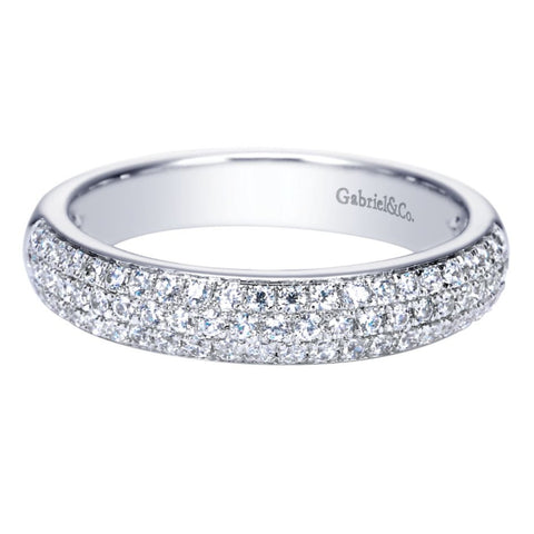 Ladies' 14k White Gold Triple Row Diamond Band