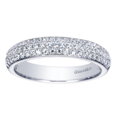 Ladies' 14k White Gold Triple Row Diamond Band
