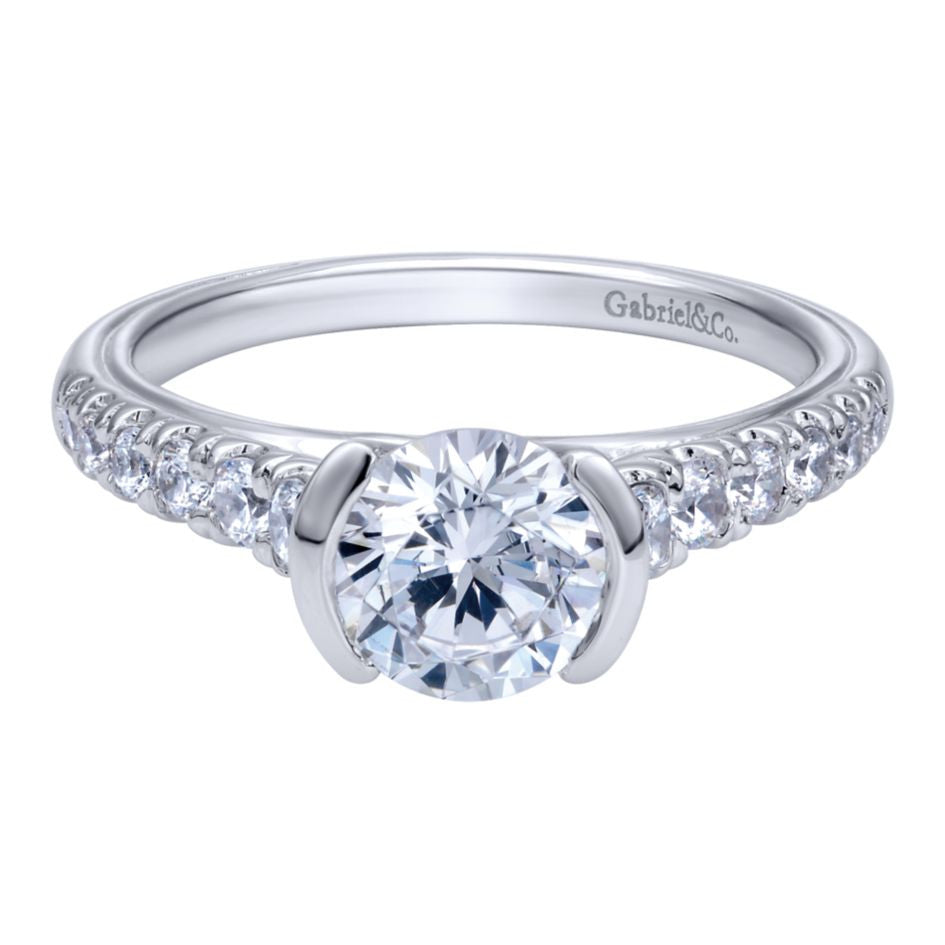 Ladies' 14k Diamond Pave Engagement Ring by Jewelry Designer Gabriel and Co