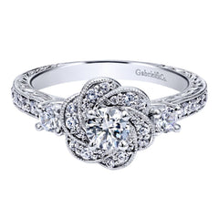 Ladies' 14k Diamond Pave Engagement Ring by Jewelry Designer Gabriel and Co
