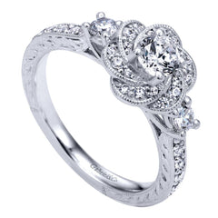 Ladies' 14k Diamond Pave Engagement Ring by Jewelry Designer Gabriel and Co