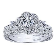 Ladies' 14k Diamond Pave Engagement Ring by Jewelry Designer Gabriel and Co