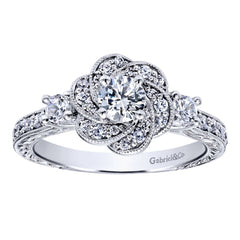 Ladies' 14k Diamond Pave Engagement Ring by Jewelry Designer Gabriel and Co