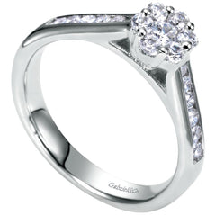 Ladies' Cluster 14k White Gold Diamond Engagement Ring by bridal jewelry designer Gabriel and Co