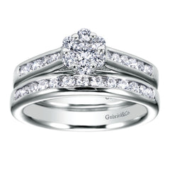 Ladies' Cluster 14k White Gold Diamond Engagement Ring by bridal jewelry designer Gabriel and Co