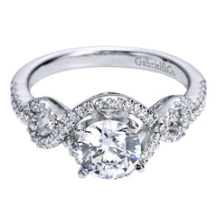 Ladies' Infinity Halo 14k White Gold Diamond Engagement Mounting by jewelry designer Gabriel and Co