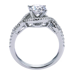 Ladies' Infinity Halo 14k White Gold Diamond Engagement Mounting by jewelry designer Gabriel and Co