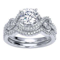 Ladies' Infinity Halo 14k White Gold Diamond Engagement Mounting by jewelry designer Gabriel and Co