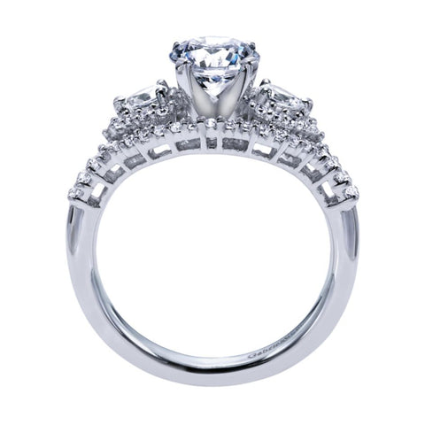 Ladies' Vintage Inspired 14k White Gold Diamond Engagement Ring by Gabriel