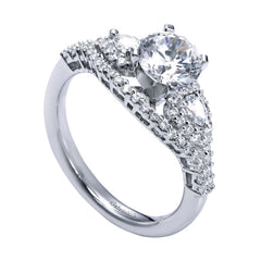 Ladies' Vintage Inspired 14k White Gold Diamond Engagement Ring by Gabriel