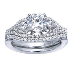 Ladies' Vintage Inspired 14k White Gold Diamond Engagement Ring by Gabriel