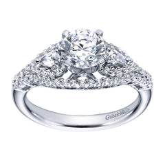 Ladies' Vintage Inspired 14k White Gold Diamond Engagement Ring by Gabriel