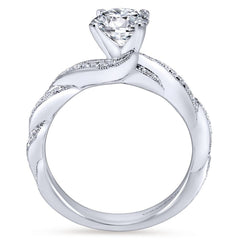Ladies' Weave 14k White Gold Diamond Engagement Mounting by Jewelry Designer Gabriel and Co