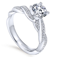 Ladies' Weave 14k White Gold Diamond Engagement Mounting by Jewelry Designer Gabriel and Co