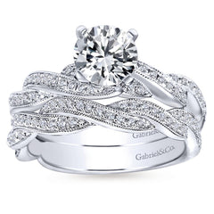 Ladies' Weave 14k White Gold Diamond Engagement Mounting by Jewelry Designer Gabriel and Co