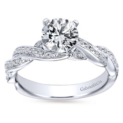 Ladies' Weave 14k White Gold Diamond Engagement Mounting by Jewelry Designer Gabriel and Co