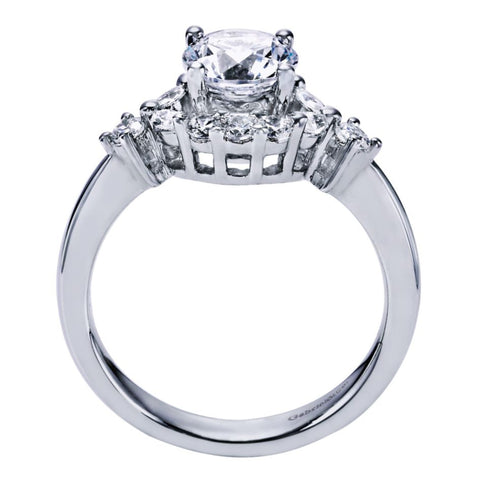 Ladies' Halo 14k White Gold Diamond Engagement Ring by bridal jewelry designer Gabriel and Co