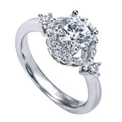 Ladies' Halo 14k White Gold Diamond Engagement Ring by bridal jewelry designer Gabriel and Co